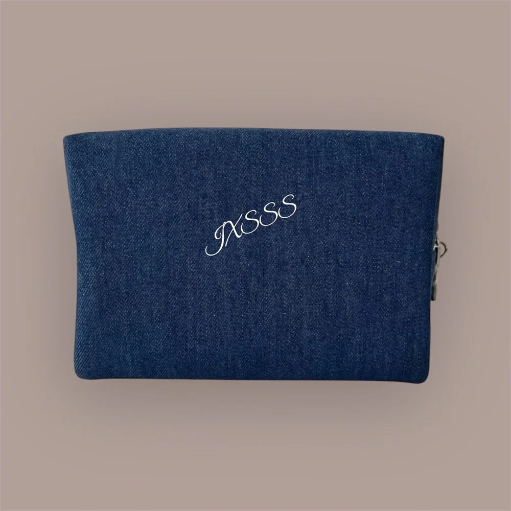 Reposh Dior Blue Denim Cosmetic Pouch with Star Charm